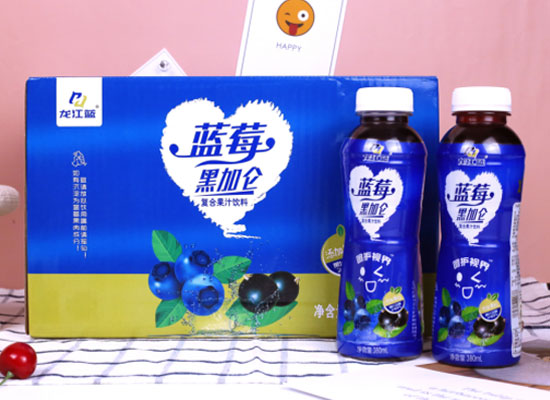 龙江蓝蓝莓汁，富含果肉的果汁饮品