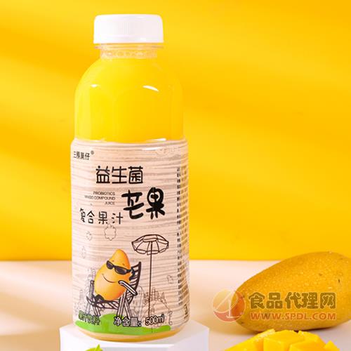 三稞菓仔益生菌芒果复合果汁饮料500ml
