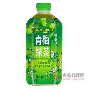 敞開味青梅綠茶飲料1L