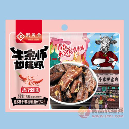 聚美合牛宗师也狂野香辣味素肉植本肉干肉松袋装30g