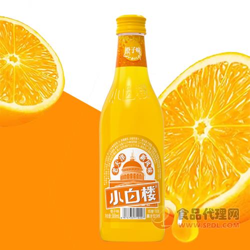 小白楼橙子味果汁汽水玻璃瓶369ml