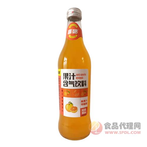 喜璐果汁汽水饮料橙汁味380ml