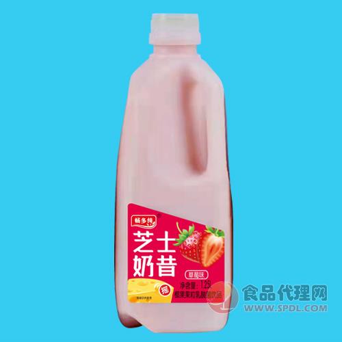 畅多纯芝士奶昔草莓味椰果果粒乳酸菌饮品1.25L