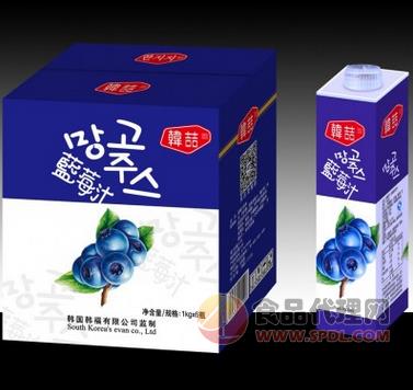 韩素蓝莓汁箱装
