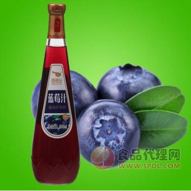西炮台玻璃瓶装蓝莓汁饮料828ml