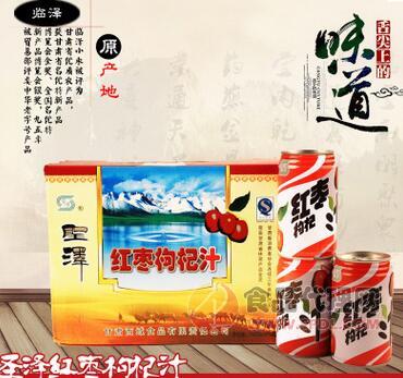 圣泽红枣枸杞汁10罐箱装