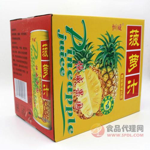 恒威-菠萝汁果粒果味饮料箱装