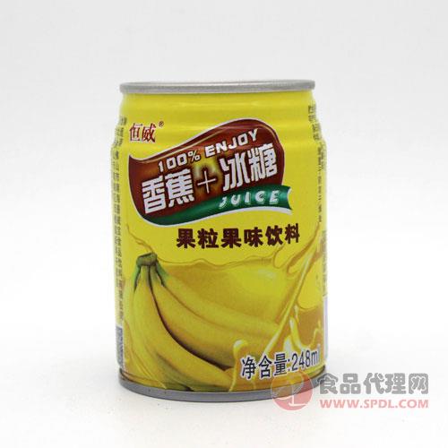 恒威香蕉+冰糖果粒果味饮料248ml
