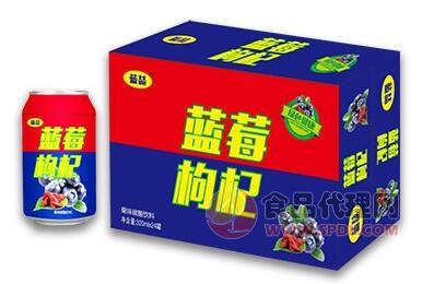 320mlx24罐蓝喆蓝莓枸杞果味碳酸饮料