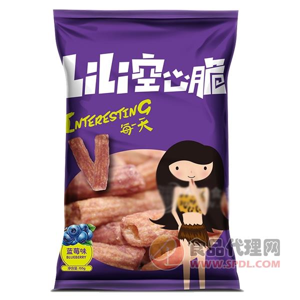 LiLi空心脆 蓝莓味零食 膨化食品 135g