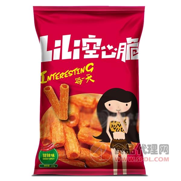 LiLi空心脆 甜辣味 膨化食品 135g