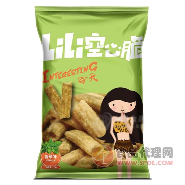 LiLi空心脆 香草味 休闲食品 75g