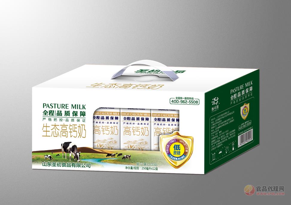 圣初甄可滋生态高钙奶250mlX12盒单箱