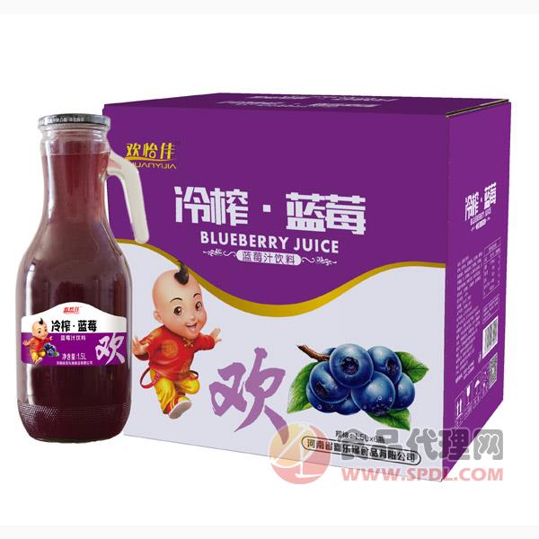 欢怡佳冷榨蓝莓汁1.5lx6