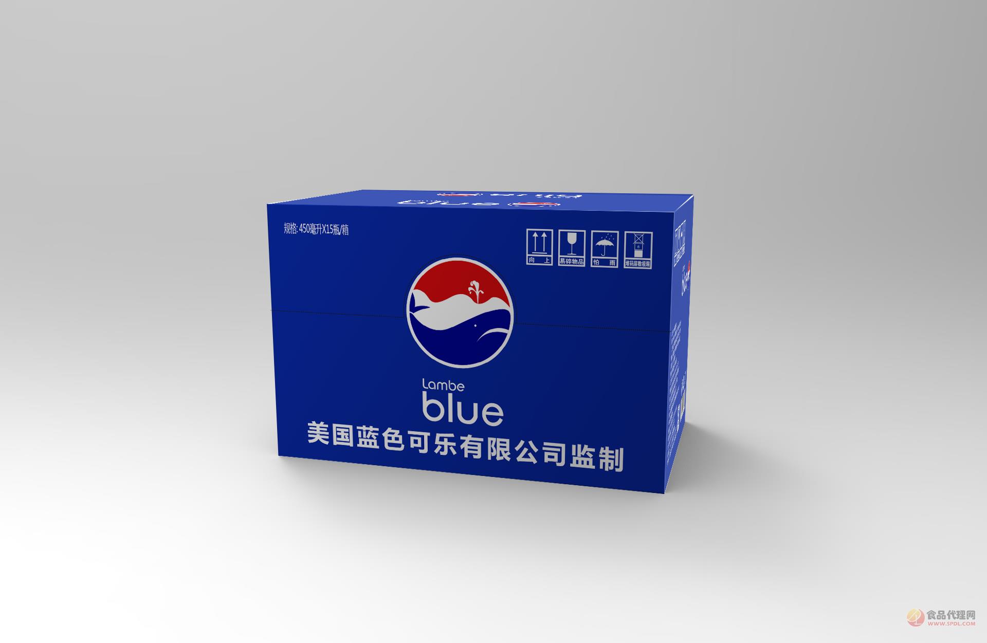 蓝色可乐饮品箱装