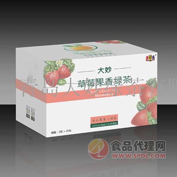 大妙草莓果香绿茶2gx25包