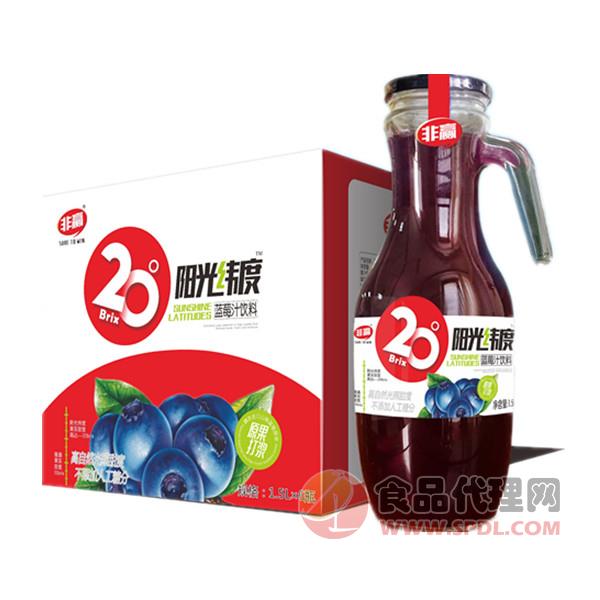 非赢阳光纬度蓝莓汁饮料宴席果汁1.5Lx6瓶