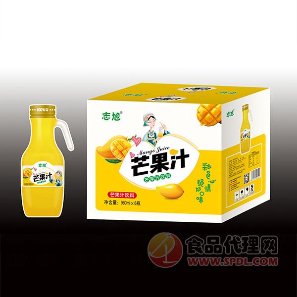 志旭芒果汁果汁饮料980mlX6瓶