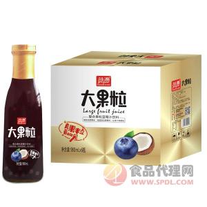 谷源大果粒蓝莓汁饮料980mlx6瓶