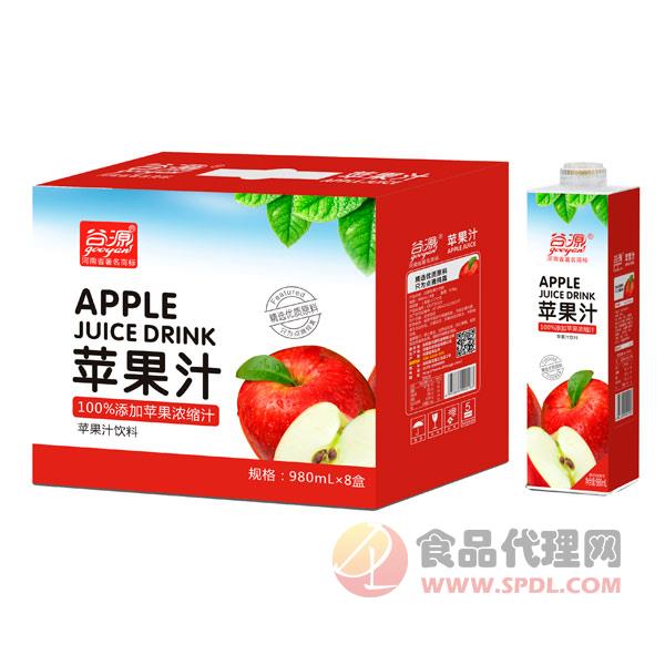 谷源苹果汁饮料980mlx8盒