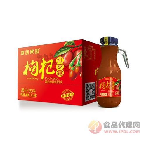 翠蔬果园枸杞红枣露果汁饮料1Lx6瓶