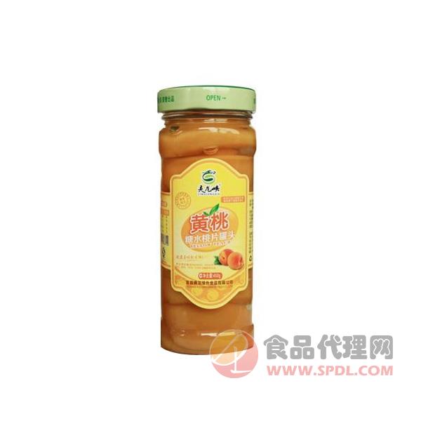 灵龙峡黄桃糖水桃片罐头450g