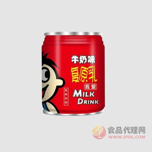 欧龙牛奶味复原乳饮料罐装