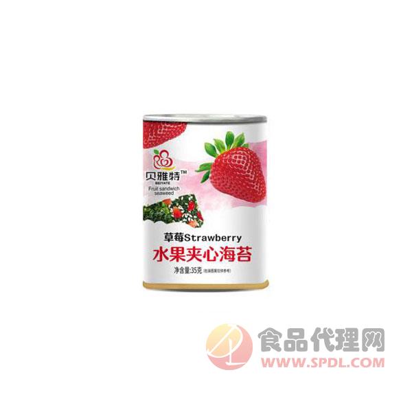 贝雅特水果夹心海苔草莓味35g