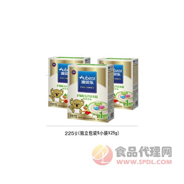 澳贝乐蜂蜜核桃护肠配方米粉1段225g