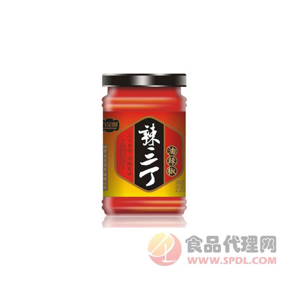 六全园辣三丁油辣椒220g