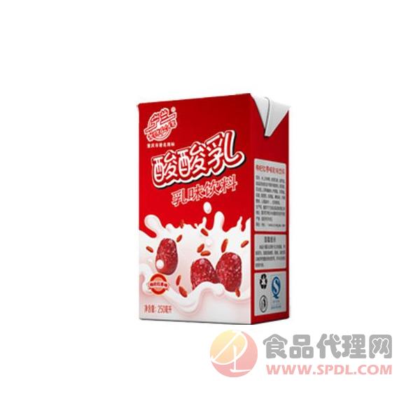 怡香酸酸乳枸杞红枣味乳味饮料盒装