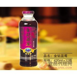 聚合源金钻蓝莓果汁饮品420mlx12瓶