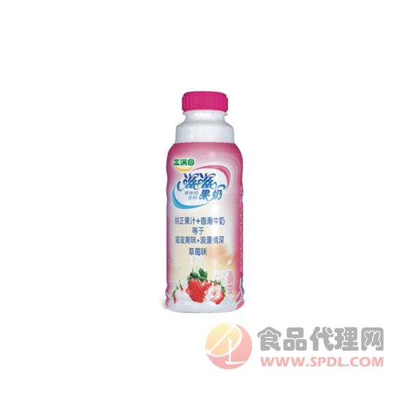 三满圆果味奶饮料草莓味500ml