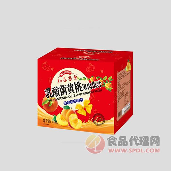 知乐果园乳酸菌黄桃果肉果汁1.26L