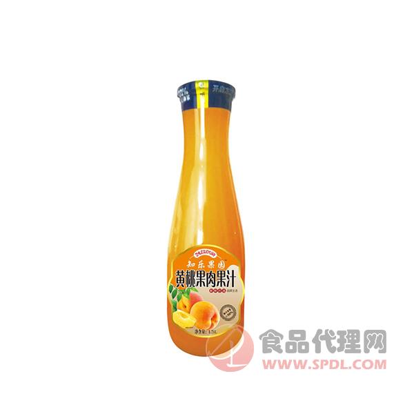 知乐果园乳酸菌黄桃果肉果汁1.28L