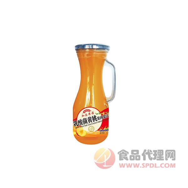 知乐果园乳酸菌黄桃果肉果汁瓶装