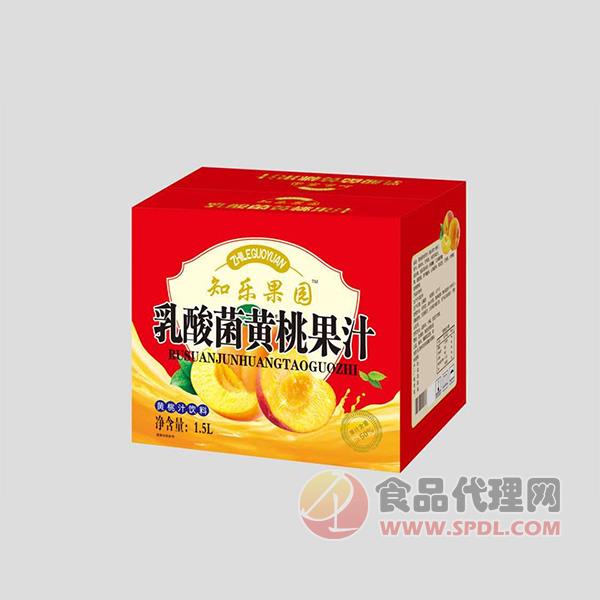 知乐果园乳酸菌黄桃果汁1.5L
