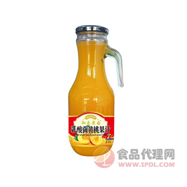 知乐果园乳酸菌黄桃果汁瓶装