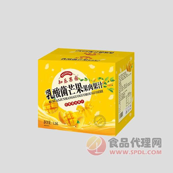知乐果园乳酸菌芒果果肉果汁1.26L