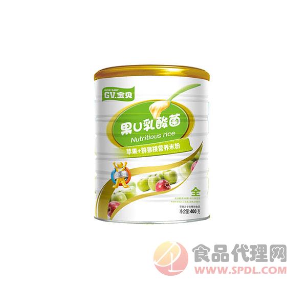 GV宝贝果U乳酸菌苹果猕猴桃营养米粉400g