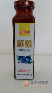 牛栏山庄原浆蓝莓汁饮料瓶装