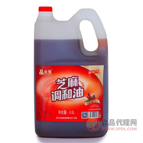 众信1070芝麻调和油4.5l