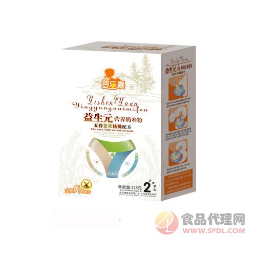 婴乐嘉益生元五谷薏米核桃营养奶米粉2段盒225g