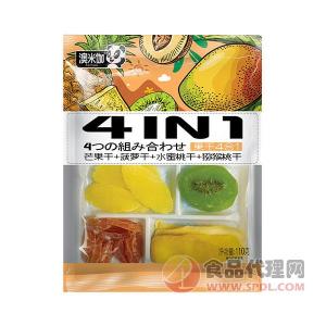 澳米伽果干4合1芒果干+菠萝干+水蜜桃干+猕猴桃干110g