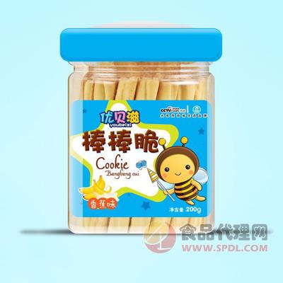 优贝滋棒棒脆香蕉味桶装200g