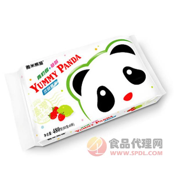 雅米熊猫牌优酪果冻青柠檬草莓480g