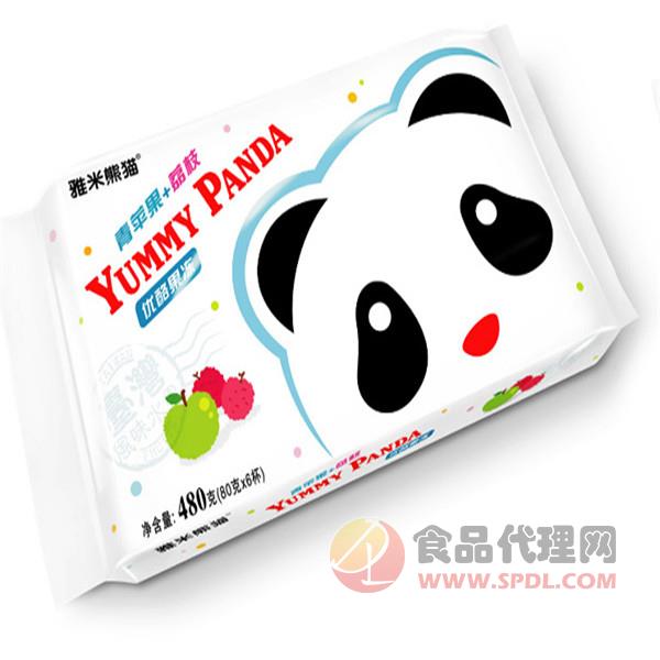 雅米熊猫牌优酪果冻青苹果荔枝480g