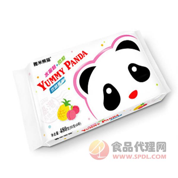 雅米熊猫牌优酪果冻水蜜桃凤梨480g