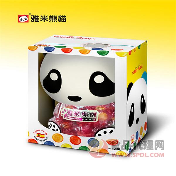 雅米熊猫水果糖熊猫罐240g