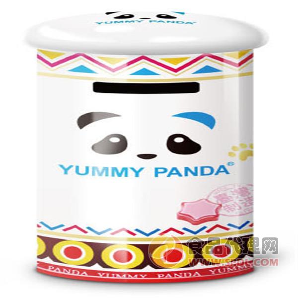 雅米熊猫原装进口柑梅糖零钱罐90g
